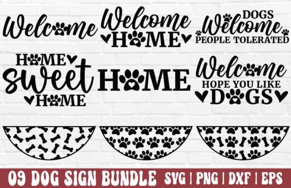 Download Dog Welcome Sign Bundle - Round Sign SVG - Welcome sign Collection