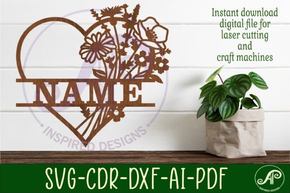 Download Heart Wild Flower Name Sign Svg Nursery - Wild flower name sign Collection