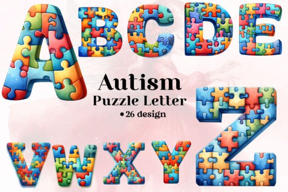 Download Autism Puzzle Letters Sublimation Bundle - Puzzle letters Collection
