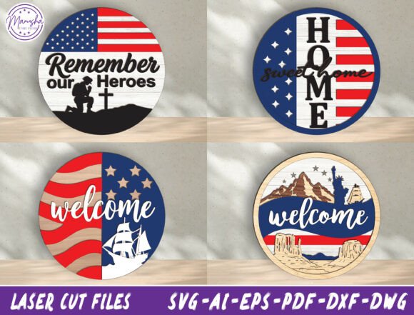 Download Patriotic Welcome Sign SVG Bundle - Welcome sign Collection