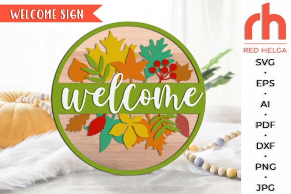 Download Welcome Sign SVG, Fall Door Sign DXF - Welcome sign Collection