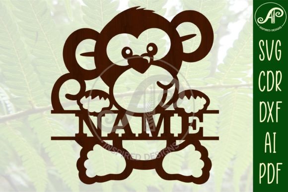 Download Cute Monkey Name Sign SVG Cut File - Monkey name sign Collection