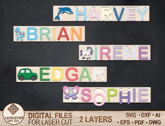Download Name Puzzle Laser Cut File - Name puzzle Collection