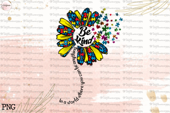 Download Be Kind Flower Puzzle Pieces Autism PNG - Premium Resources